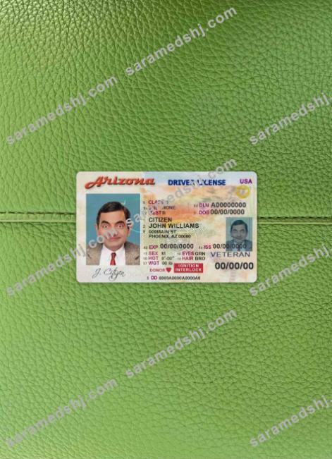 USA Arizona Driver License photolook FRONT